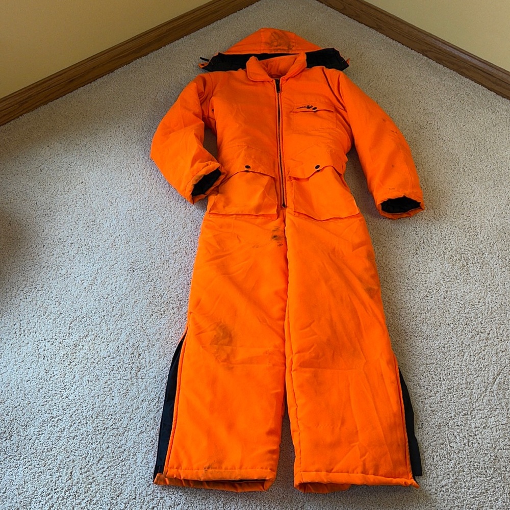 Winchester orange zip up hunting jumpsuit